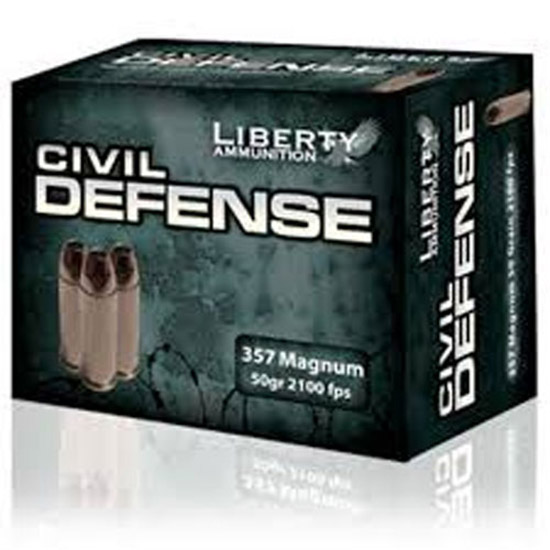 LIB AMMO CIVIL DEFENSE 357MAG COPPER 50GR 20/50 - Ammunition